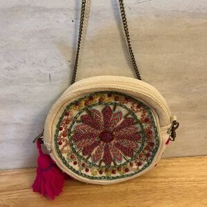 Camel Threads Totes & Toes Chic Embroidered Beads Crossbody Bag